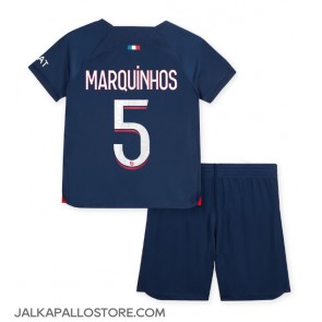 Paris Saint-Germain Marquinhos #5 Kotipaita Lapsille 2023-24 Lyhythihainen (+ shortsit)